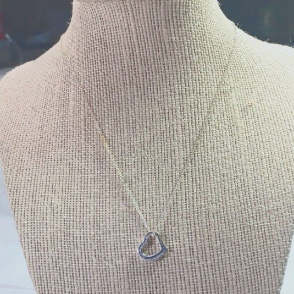 Sterling Silver 925 Heart Pendant Necklace 16 Long